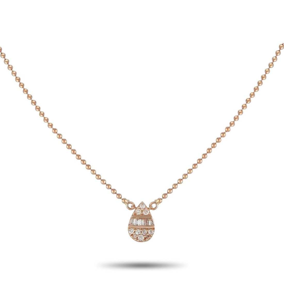14K ROSE GOLD 0.11CT DIAMOND NECKLACE (1 of 4)