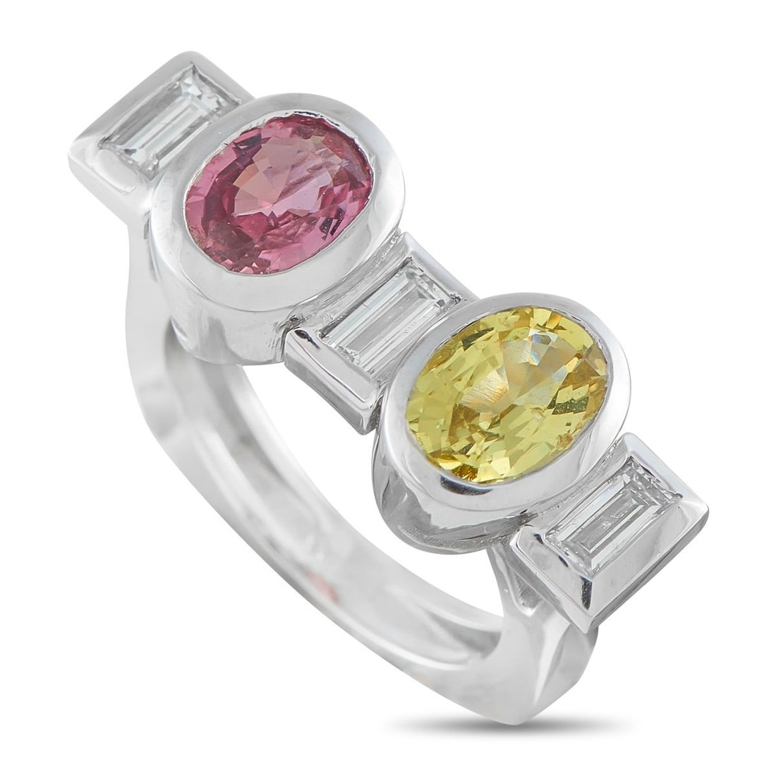 PLATINUM 0.66CT DIAMOND AND SAPPHIRE RING (1 of 5)