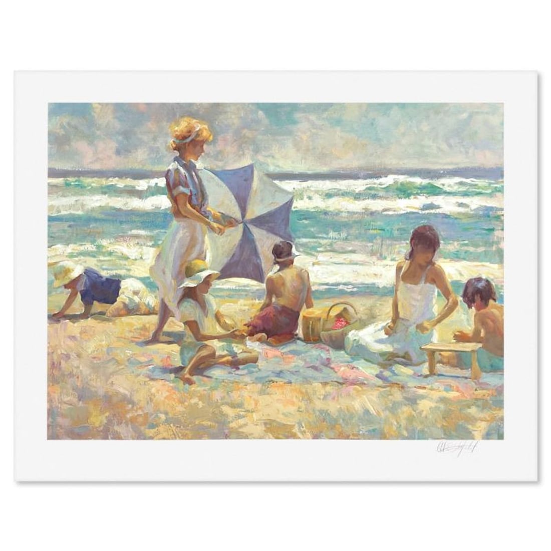 Don Hatfield, "Summer Afternoon" Limited Edition Printer's Proof Serigraph, Numbered and Hand Signed: Summer Afternoon is a limited edition printer's proof serigraph on paper by Don Hatfield, numbered and hand signed by the artist. Includes Letter of Authenticity. Measures approx. 30.5" x 38" (border)