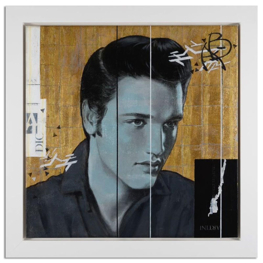 Francois Fressinier, "Love Me Tender" Framed Original Painting on Canvas. Hand Signed and with: Love Me Tender is an original painting by Francois Fressinier, oil and mixed media on canvas. The piece is hand signed, comes framed and with certificate of authenticity. Measures approximately 36" x 