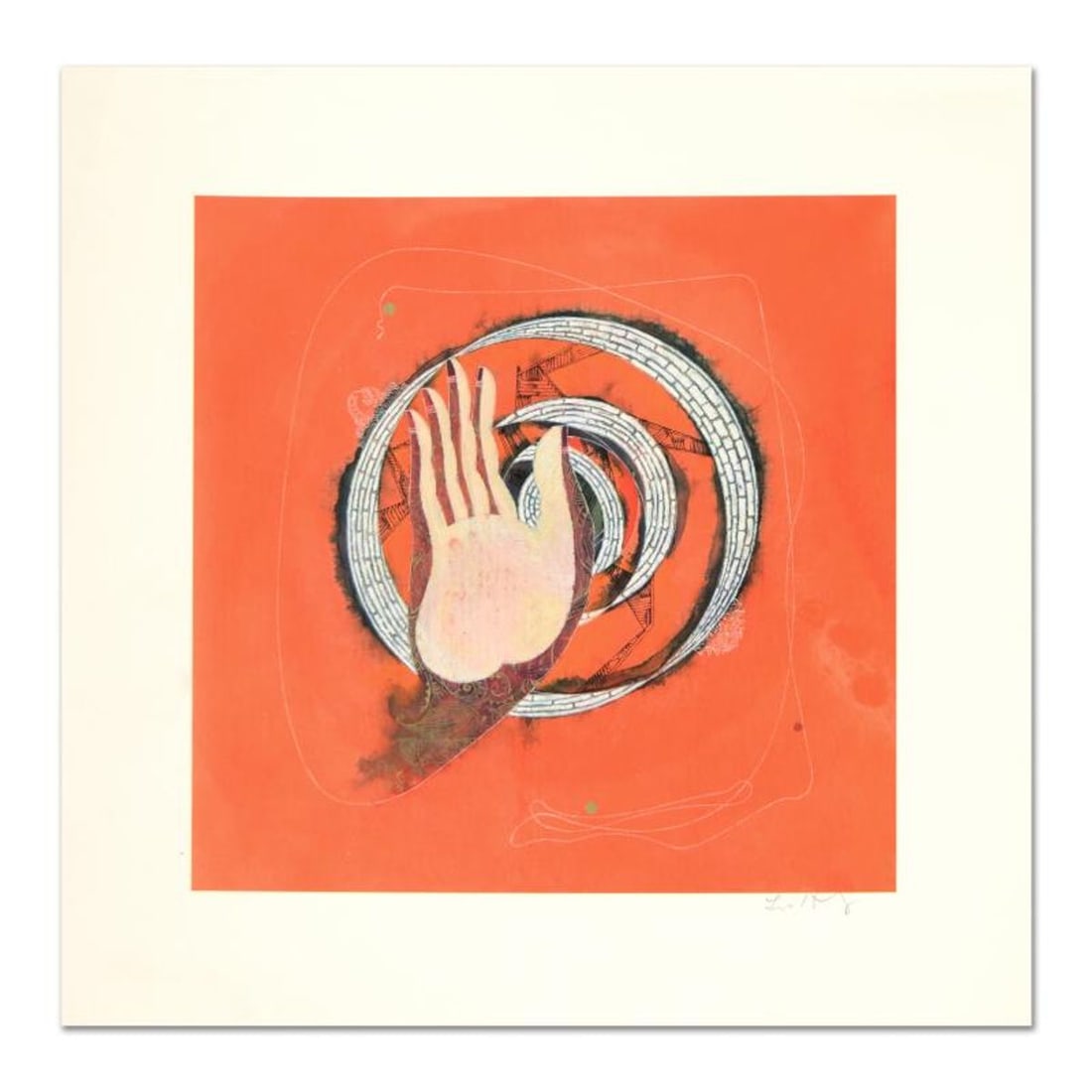 Lu Hong "Mudra Abhaya, No Regret" Hand Signed Limited Edition Giclee with Letter of Authenticity.: Mudra Abhaya, No Regret is an limited edition giclee on canvas, by Lu Hong. Hand signed by the artist, this piece comes with a letter of authenticity. Measures approx. 10" x 10" (image). Reference#: