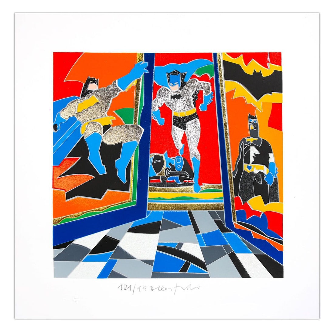 Ugo Nespolo- SIlkscreen on Paper "Contro Battere": Artist: Ugo Nespolo. Medium: SIlkscreen on Paper. Title: Contro Battere. Size: 10" x 10". Signature: Hand Signed and numbered. Certificate of Authenticity: Is included. Additional: Edition number migh