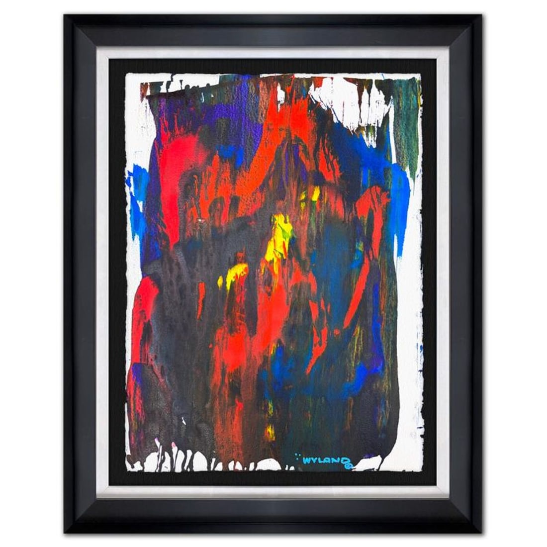 Wyland, "Untitled Abstract" Framed Original Painting on Paper, Hand Signed with Letter of: This is an original watercolor painting on paper by Wyland, hand signed by the artist. This piece comes custom framed. Includes Letter of Authenticity. Measures approximately 38.5" x 31" x (framed), 3