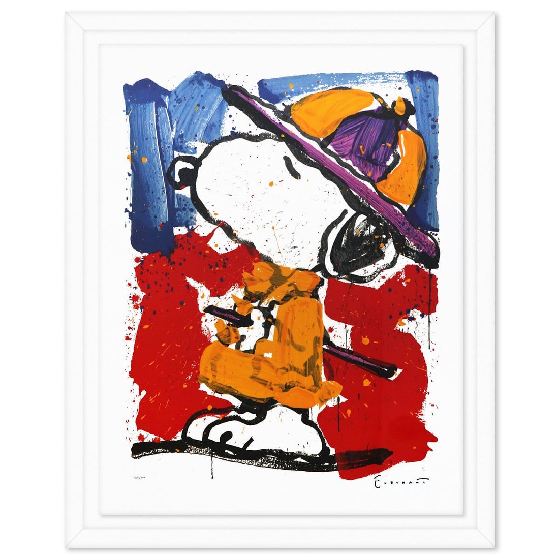 Tom Everhart- Hand Pulled Original Lithograph "Prada Puss": Artist: Tom Everhart. Medium: Hand Pulled Original Lithograph. Title: Prada Puss. Size: 35" x 26". Measures approx. 40" x 31" (framed). Signature: Hand signed and numbered. Certificate of Authenticity