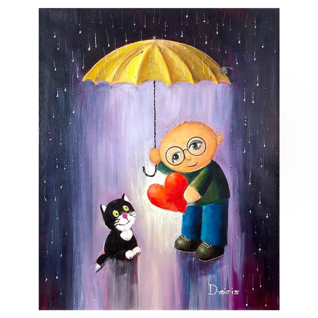 Yulia Dvoiris, Original Painting on Canvas, Hand Signed with Letter of Authenticity.: This is an original painting on canvas by Yulia Dvoiris, hand signed by the artist. Includes Letter of Authenticity. Measures approx. 20" x 16" (image).