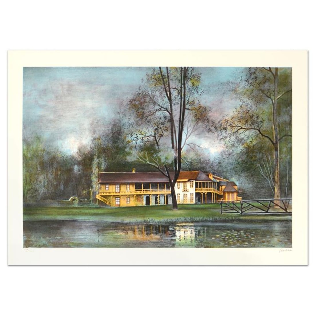 Antonio Rivera, "Hameau de la Reine" Limited Edition Lithograph, Numbered and Hand Signed.: Hameau de la Reine is a limited edition lithograph on paper by Antonio Rivera, numbered and hand signed by the artist! Measures approx. 29" x 21" (border). 26.5" x 17.5" (image). Reference#: 93325.