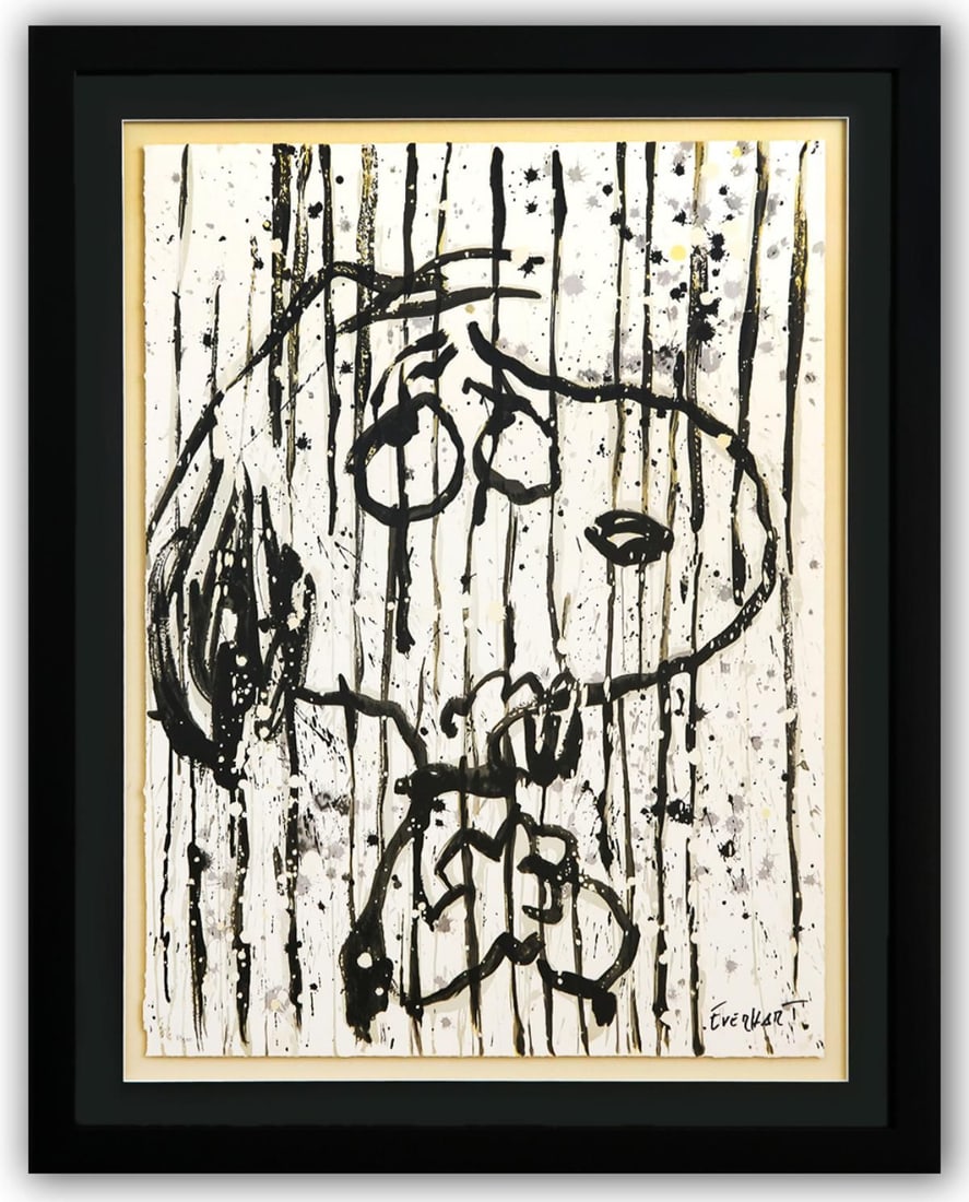 Tom Everhart- Hand Pulled Original Lithograph "Dancing In The Rain": Artist: Tom Everhart. Medium: Hand Pulled Original Lithograph. Title: Dancing In The Rain. Size: 30" x 22". Measures approx. 38" x 30" (framed). Signature: Hand Signed and Numbered by the artist. Cert