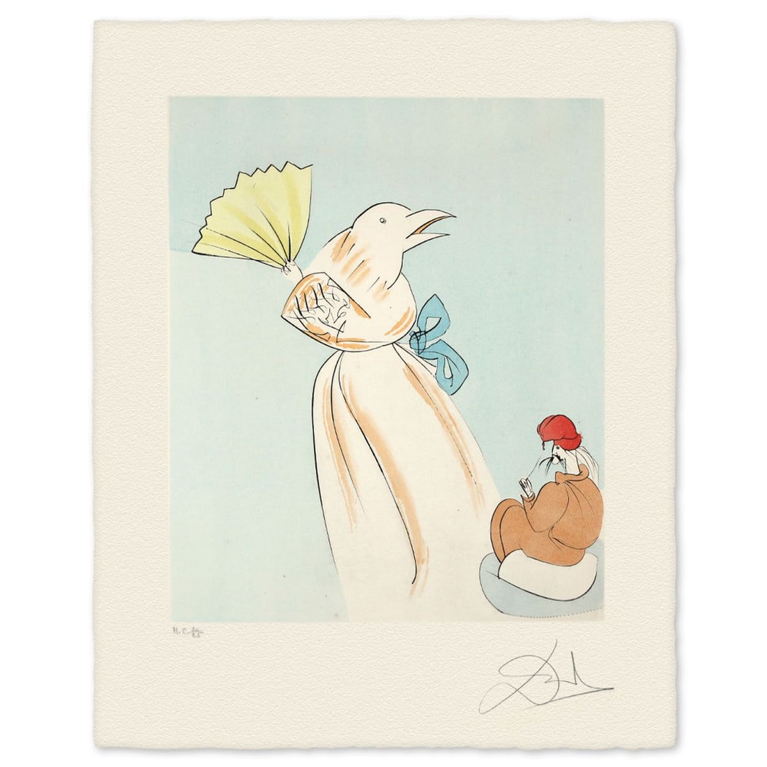 Salvador Dali- Etching "Shitakiri- The Tongue- Cut Sparrow": Artist: Salvador Dali. Medium: Etching. Title: Shitakiri- The Tongue- Cut Sparrow. Size: 26" x 20". Signature: Hand signed and numbered. Reference#: 74733.