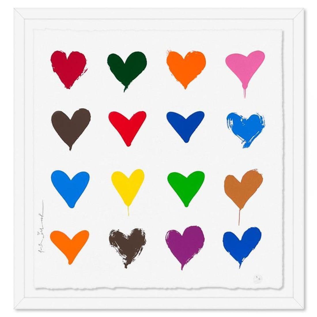 Mr. Brainwash, "All You Need is HE[ART]" Framed Limited Edition Silk Screen Studio Proof, Hand: All You Need is HE[ART] is a limited edition silk screen on paper by Mr Brainwash. The piece is a Studio Proof, hand signed and thumb-printed by the artist. The piece comes custom framed and with a Ce