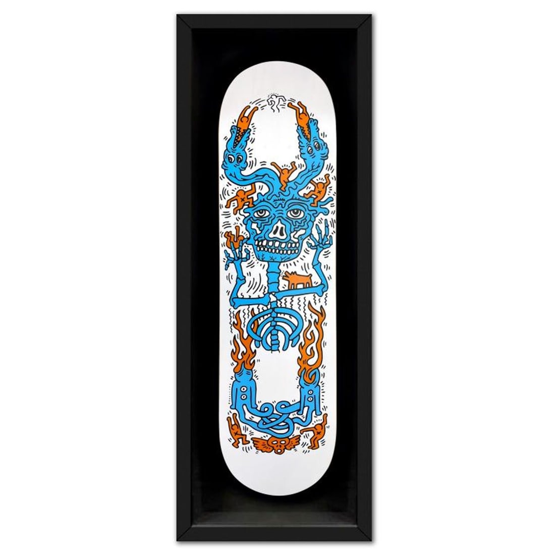 Keith Haring (1958-1990), "Untitled (Inferno)" Framed Skateboard, Plate Signed with Letter of (1 of 2)