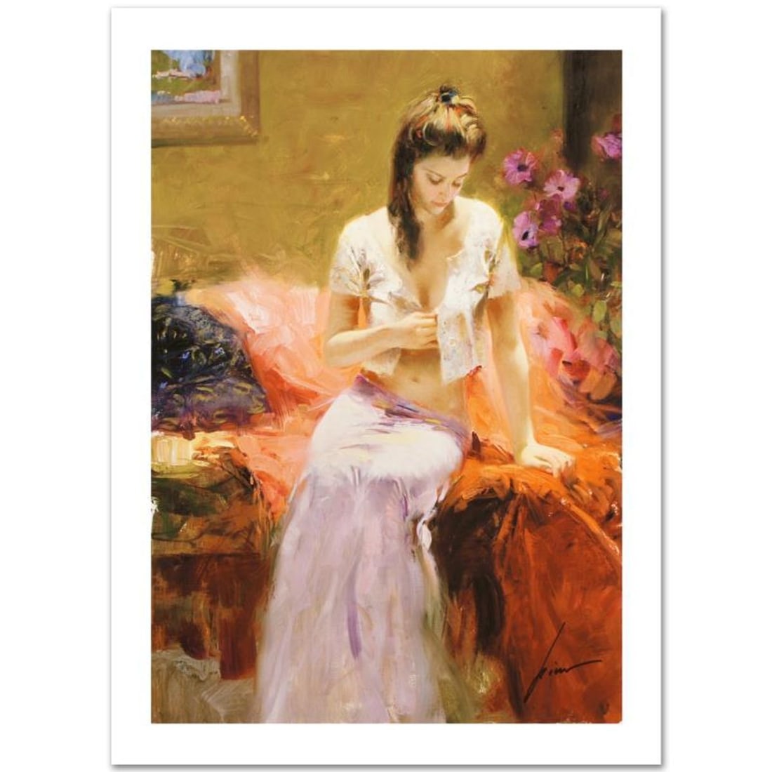 Pino (1939-2010), "Into The Night" Hand Signed Limited Edition on Canvas with Certificate of (1 of 1)