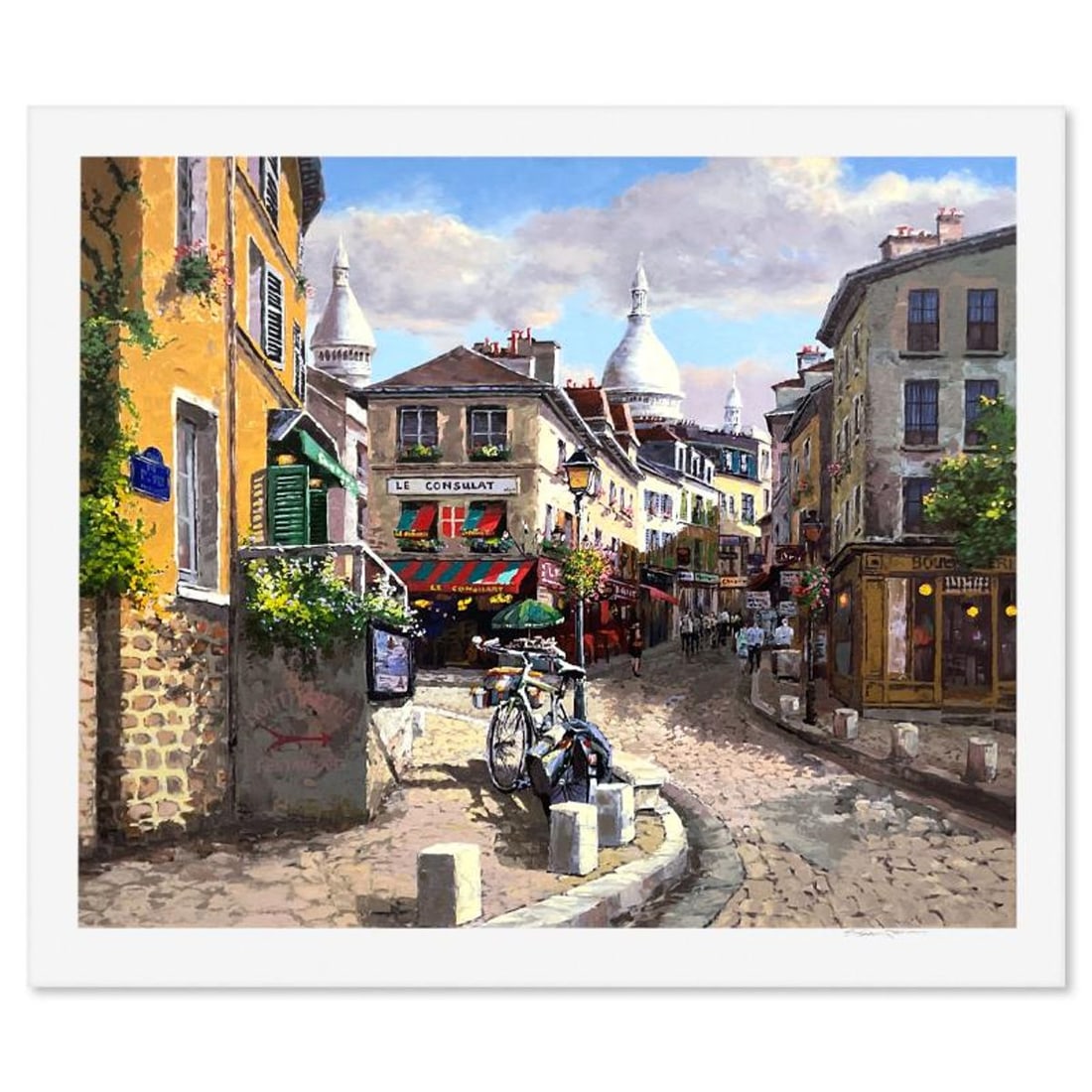 Sam Park, "Montmartre" Limited Edition Printer's Proof Serigraph, Numbered and Hand Signed with: Montmartre is a limited edition printer's proof serigraph on paper by Sam Park, numbered and hand signed by the artist. Includes Letter of Authenticity. Measures approx. 36.5" x 42" (border), 32" x 38