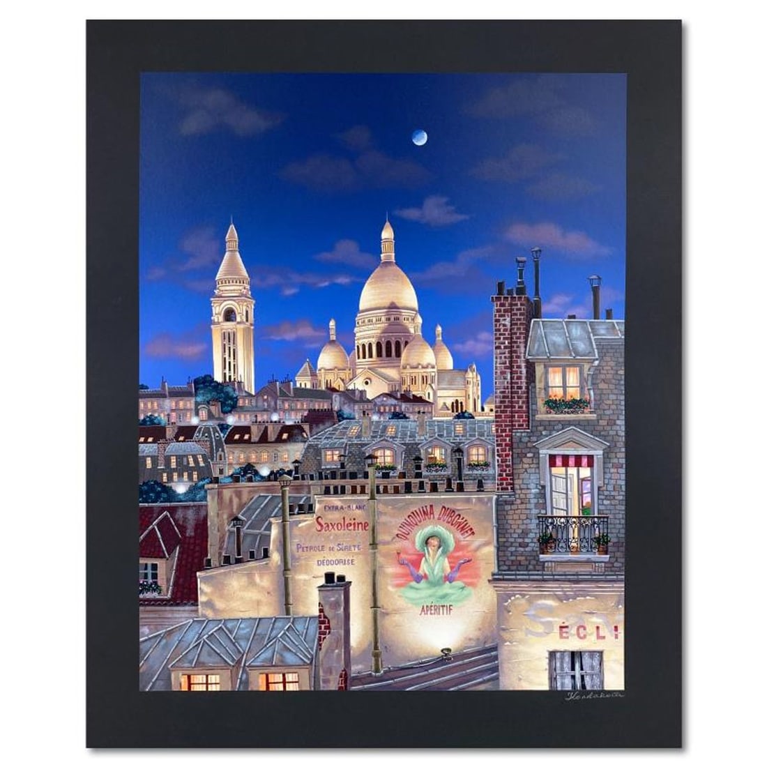 Liudmila Kondakova, "Paris Evening (Rooftops of Paris)" Limited Edition Serigraph, Numbered and Hand: Paris Evening (Rooftops of Paris) is a limited edition serigraph on paper by Liudmila Kondakova, hand signed by the artist. Includes Letter of Authenticity. Measures approx. 31" x 25" (border), 25.5" 