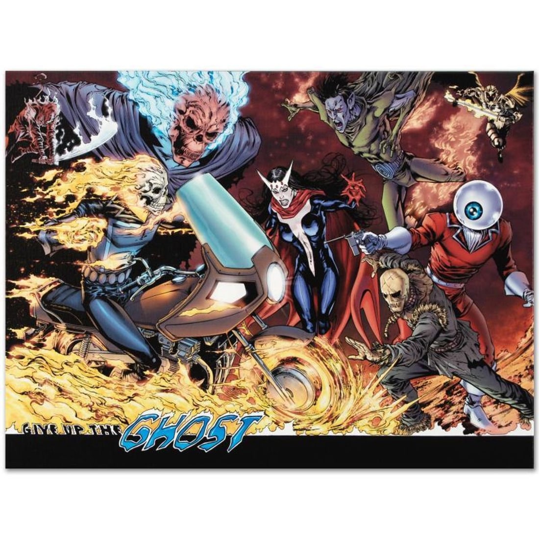 Marvel Comics "Avengers #12" Numbered Limited Edition Giclee on Canvas by Matthew Clark with COA.: A piece of comic book history, this limited edition, from original art by Matthew Clark, depicts the heroic Ghost Rider. Matthew Clark has done artwork for the Ghost Rider and Spider-Man franchises. "