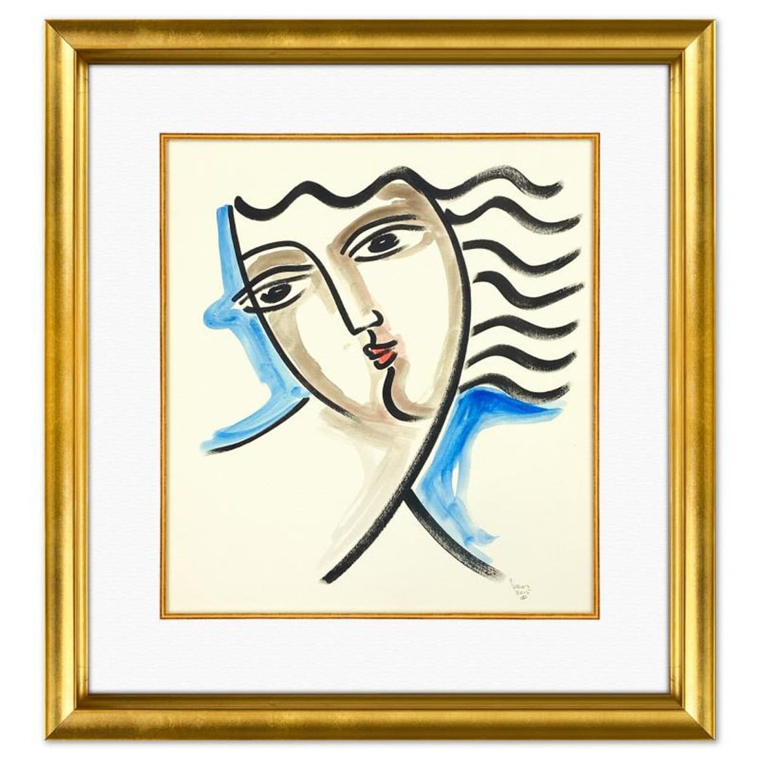 Yuroz, Framed Original Painting, Hand Signed with Letter of Authenticity.: This is an original painting on paper by Yuroz, hand signed by the artist. This piece comes custom framed on linen. Includes Letter of Authenticity. Measures approx. 29" x 27" (frame), 19.5" x 17.5" (