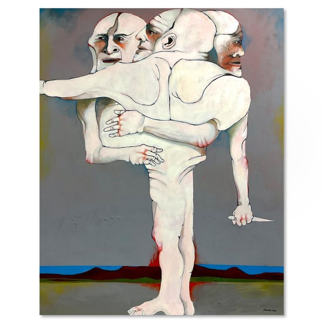 Milton Berwin (1925-2023), Original Painting on Canvas (66" x 52"), Hand Signed with Letter of: This is an original painting on stretched canvas by Milton Berwin (1925-2023), hand signed by the artist. Includes Letter of Authenticity. Measures approx. 66" x 52" (image). There is a minor loose