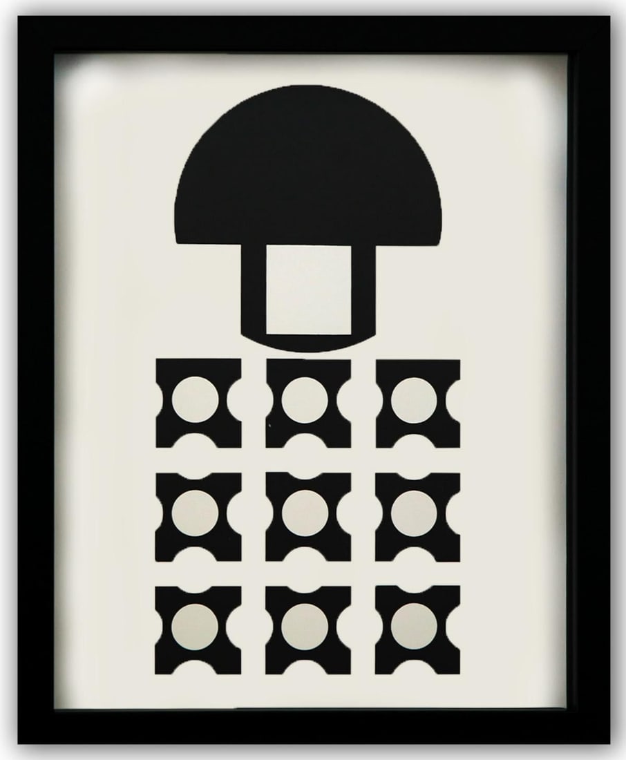 Victor Vasarely- Heliogravure Print "Untitled": Artist: Victor Vasarely. Medium: Heliogravure Print. Title: Untitled. Size: 13" x 10". Measures approx. 15" x 12" (framed). Additional: Custom Framed. Reference#: 21509.