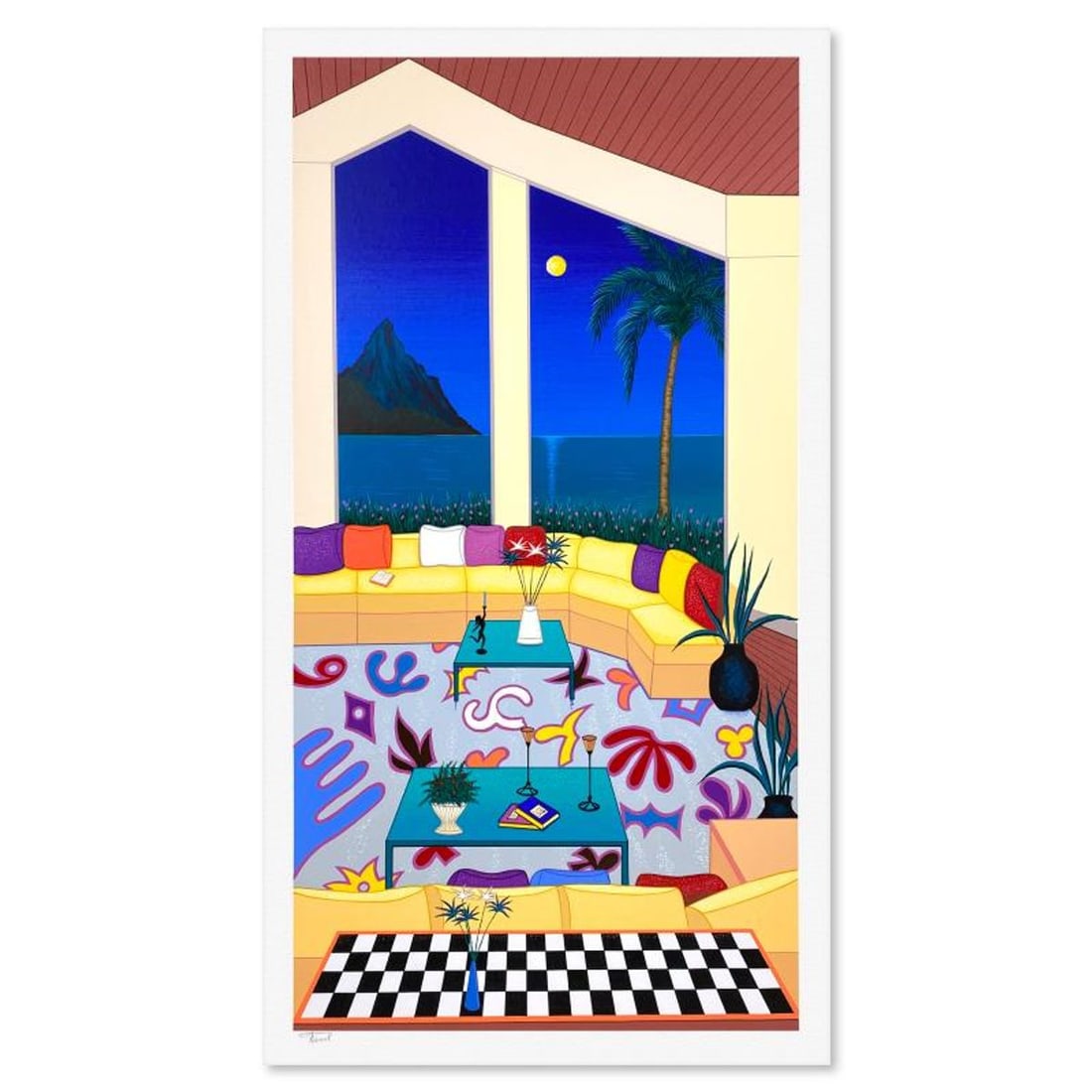 Fanch Ledan, "Living in Bora Bora" Limited Edition Serigraph, EA Numbered and Hand Signed with: Living in Bora Bora is a limited edition serigraph on paper by Fanch, EA numbered and hand signed by the artist. Includes Letter of Authenticity. Measures approx. 39.5" x 21" (border), 37" x 19" (imag
