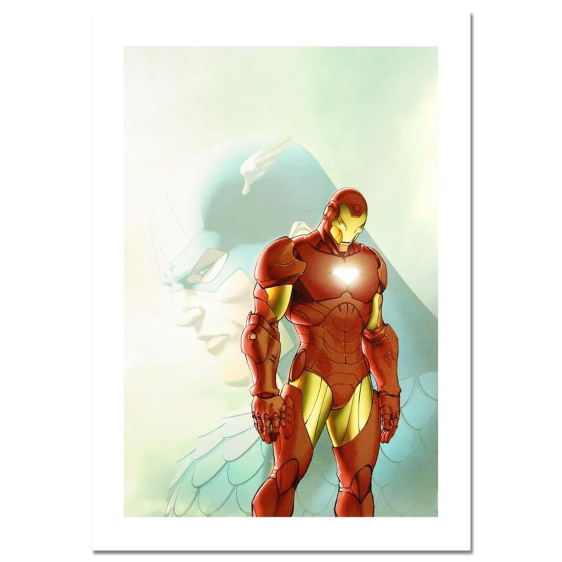 Marvel Comics, "Fallen Son: The Death of Captain America #5" Numbered Limited Edition Canvas by: A piece of comic book history, this limited edition print, drawn by Michael Turner (1971-2008), depicts the popular characters of Iron Man and Captain America. Michael Turner started his career at Top