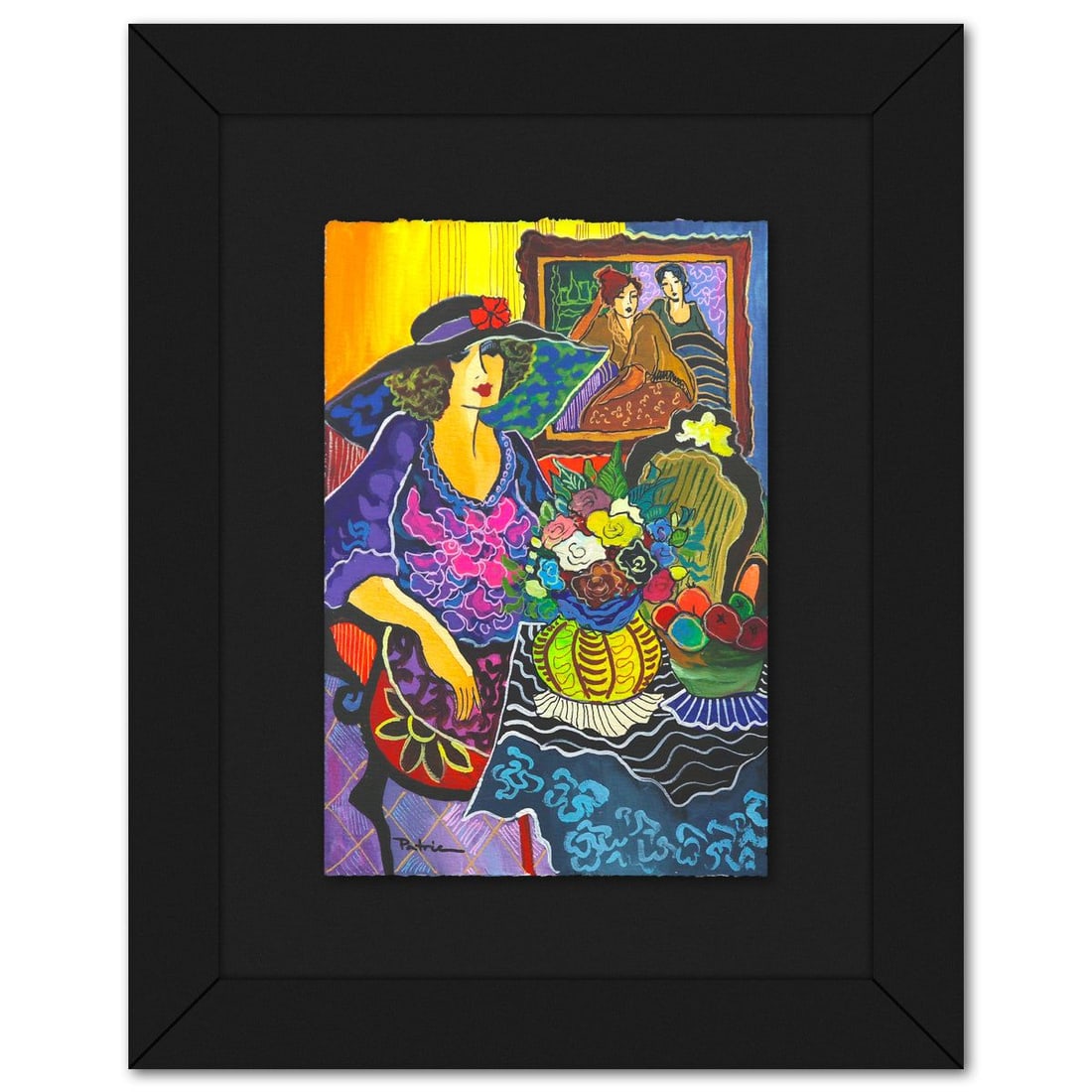 Patricia Govezensky- Original Watercolor "Refraction Point": Artist: Patricia Govezensky. Medium: Original Watercolor. Title: Refraction Point. Size: 11" x 7.5". Measures approx. 18" x 15" (framed). Signature: Hand signed. Certificate of Authenticity: Is includ