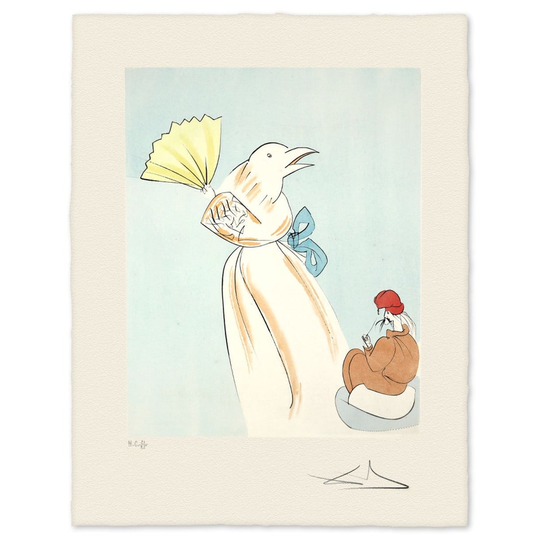 Salvador Dali- Etching "Shitakiri- The Tongue- Cut Sparrow": Artist: Salvador Dali. Medium: Etching. Title: Shitakiri- The Tongue- Cut Sparrow. Size: 26" x 20". Signature: Hand signed and numbered. Reference#: 74734.