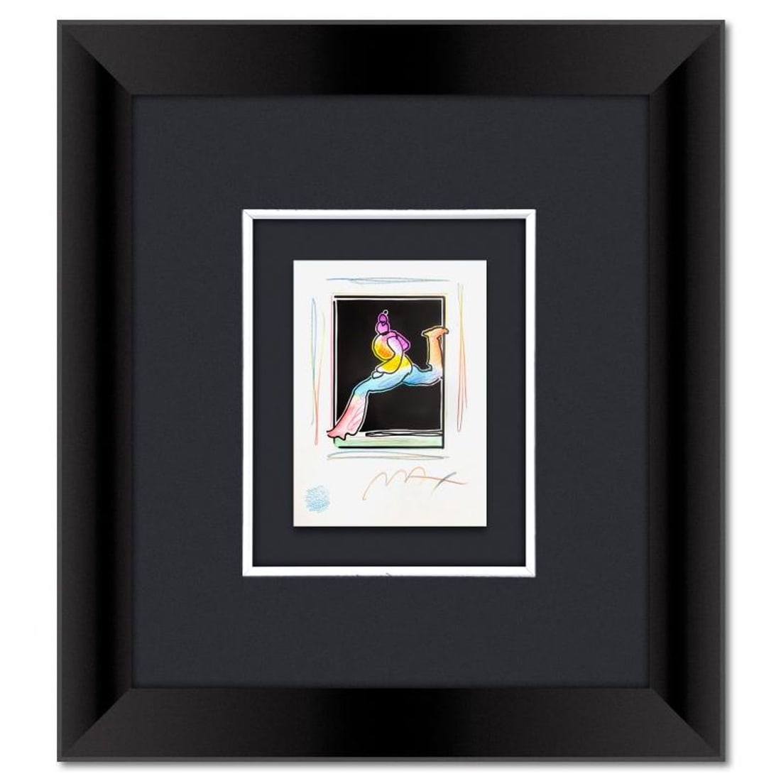Peter Max, Framed One-of-a-Kind Mixed Media, Hand Signed with Registration Number Certifying (1 of 2)