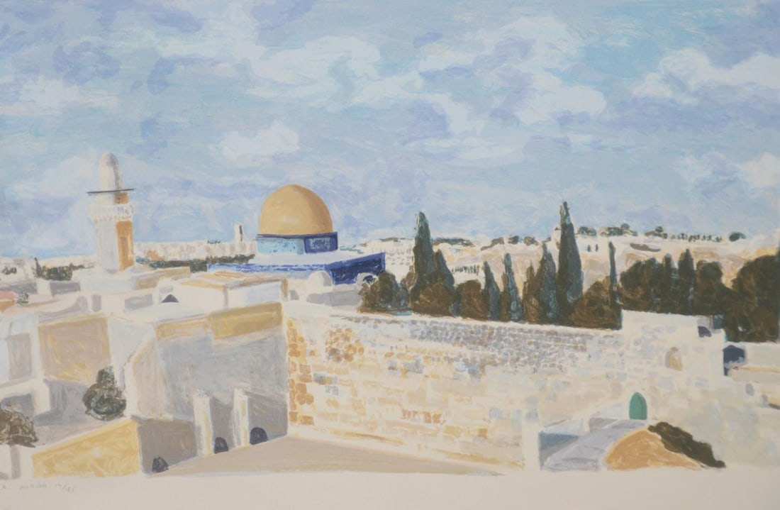 Avner Moriah- Limited Edition Lithograph "Jerusalem ": Artist: Avner Moriah. Medium: Limited Edition Lithograph. Title: Jerusalem . Size: 30" x 40". Signature: Signed and numbered. Reference#: 46440.
