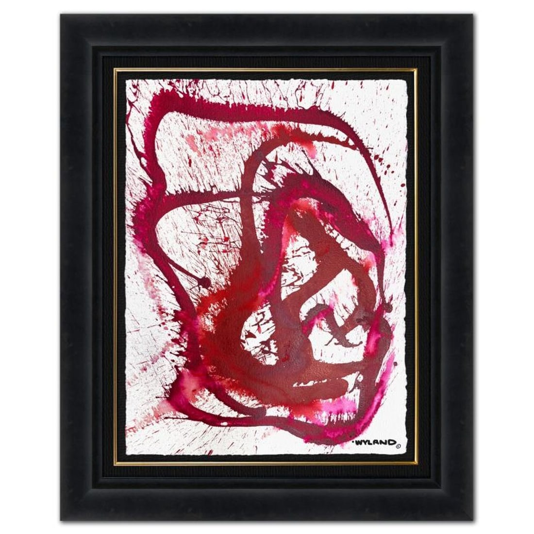Wyland, "Untitled Abstract" Framed Original Painting on Paper, Hand Signed with Letter of: This is an original watercolor painting on paper by Wyland, hand signed by the artist. This piece comes custom framed. Includes Letter of Authenticity. Measures approximately 38.5" x 31" x (framed), 3
