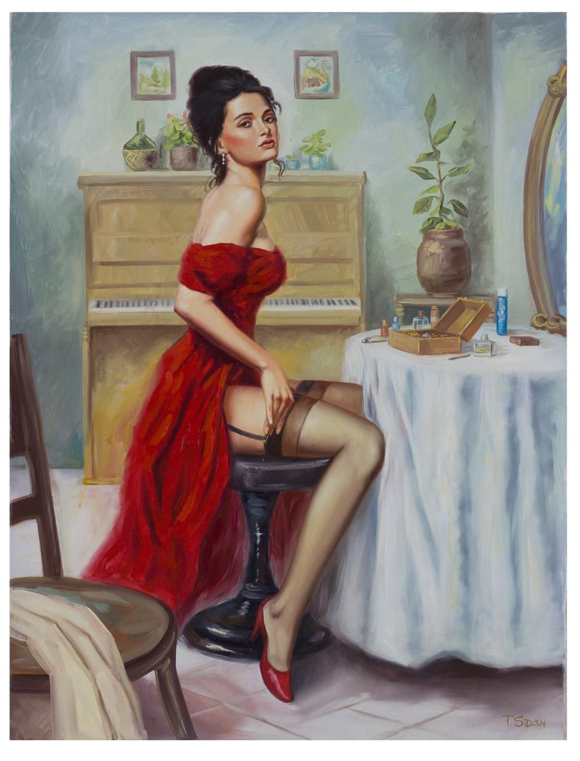 Taras Sidan- Original Giclee on Canvas "Graziana": Artist: Taras Sidan. Medium: Original Giclee on Canvas. Title: Graziana. Size: 30" x 24". Signature: Hand Signed and Numbered by the Artist. Certificate of Authenticity: From the publisher. Reference#