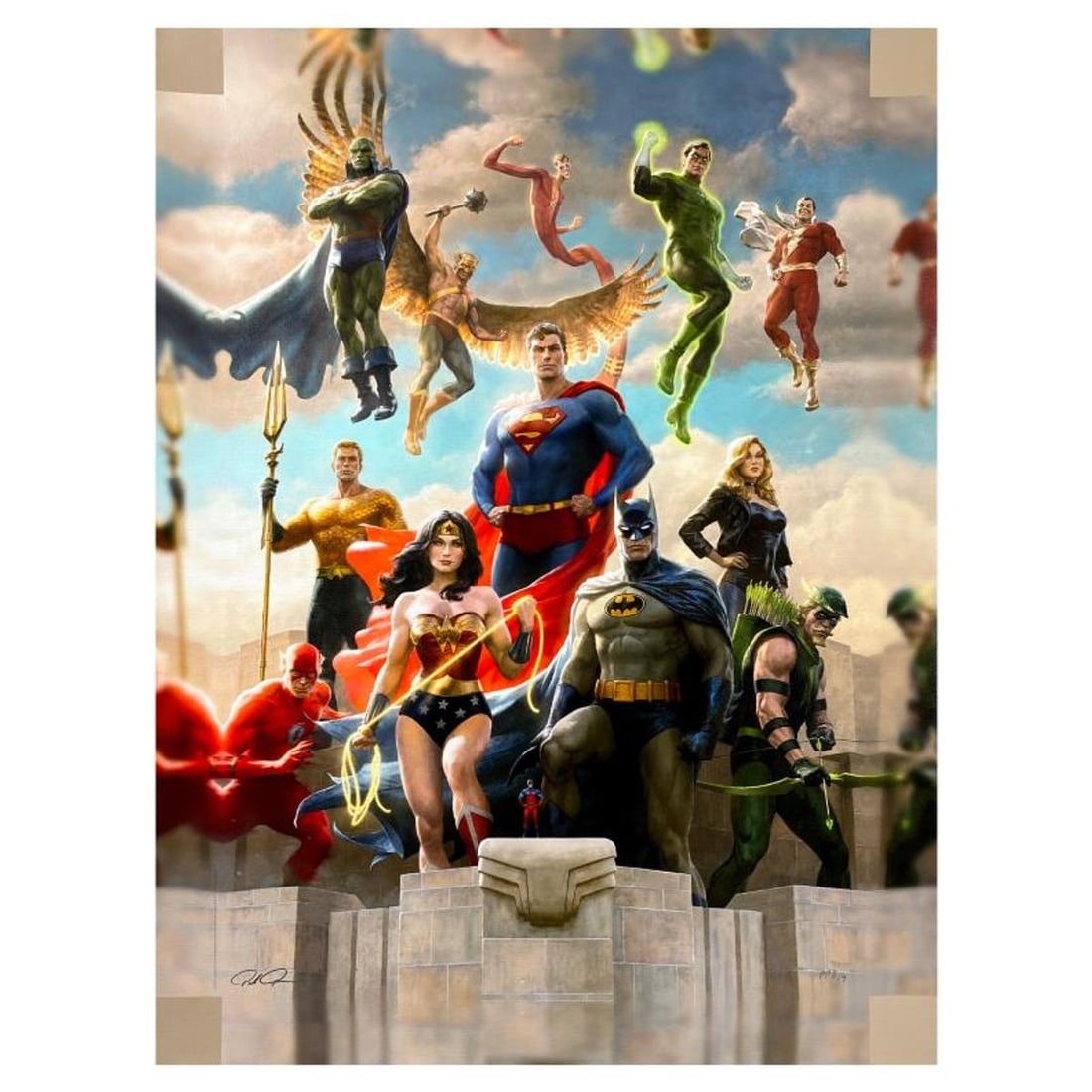 DC Comics & Paolo Rivera, "The Justice League: Classic Variant" Limited Edition on Canvas, PP: The Justice League: Classic Variant is a limited edition giclee on canvas from DC Comics and Paolo Rivera, PP numbered 3/4 and bearing the authorized signature of the artist. Includes Letter of Authen