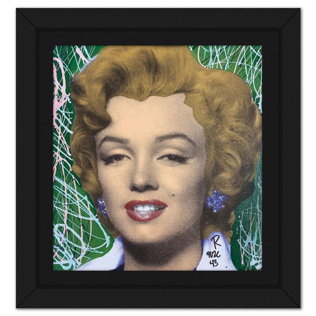 Ringo Daniel Funes, "Marilyn Classic" Framed One-of-a-Kind Mixed Media on Canvas, Hand Signed with (1 of 2)