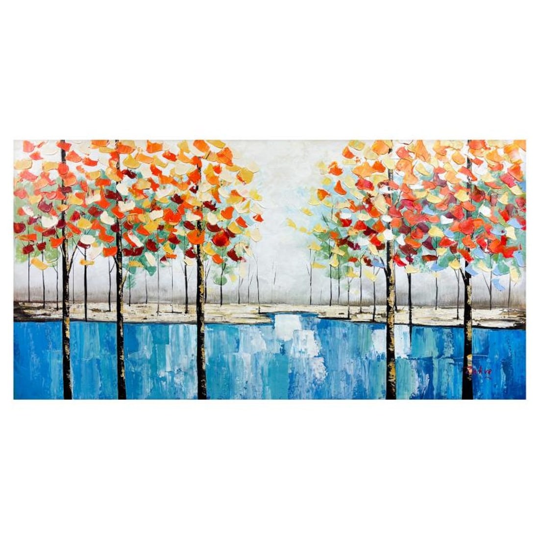 Zahra, Hand Signed Original Acrylic Painting on Canvas with Letter of Authenticity.: This is an original acrylic painting on canvas by Zahra, hand signed by the artist. Includes Letter of Authenticity. Measures approx. 30" x 60" (image).