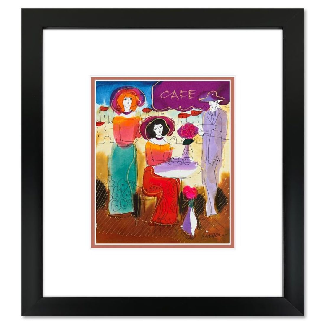Moshe Leider, Framed Original Mixed Media Watercolor Painting, Hand Signed with Letter of (1 of 2)