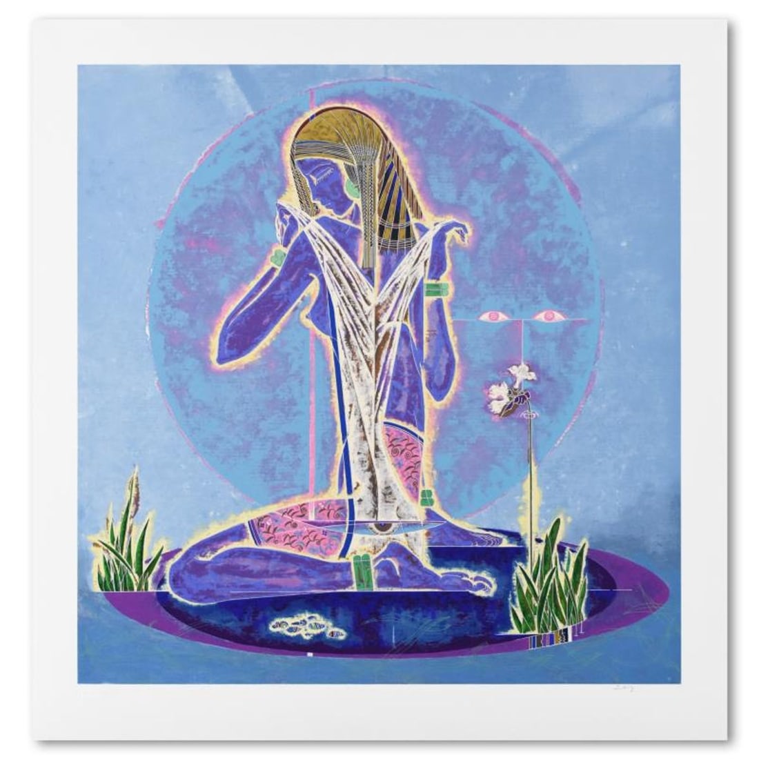 Lu Hong, "Adolescence" Limited Edition Serigraph on Paper, Numbered and Hand Signed with Letter of: Adolescence is a limited edition serigraph on paper by Lu Hong, numbered and hand signed by the artist. Includes Letter of Authenticity. Measures approx. 37.5" x 38.5" (with border), 33" x 32.5" (imag