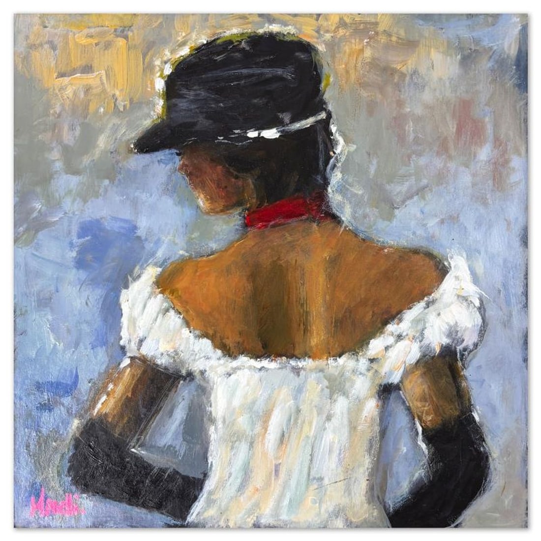 Michael Maselli, "Gypsy Girl" Original Painting on Board, Hand Signed with Letter of Authenticity. (1 of 2)