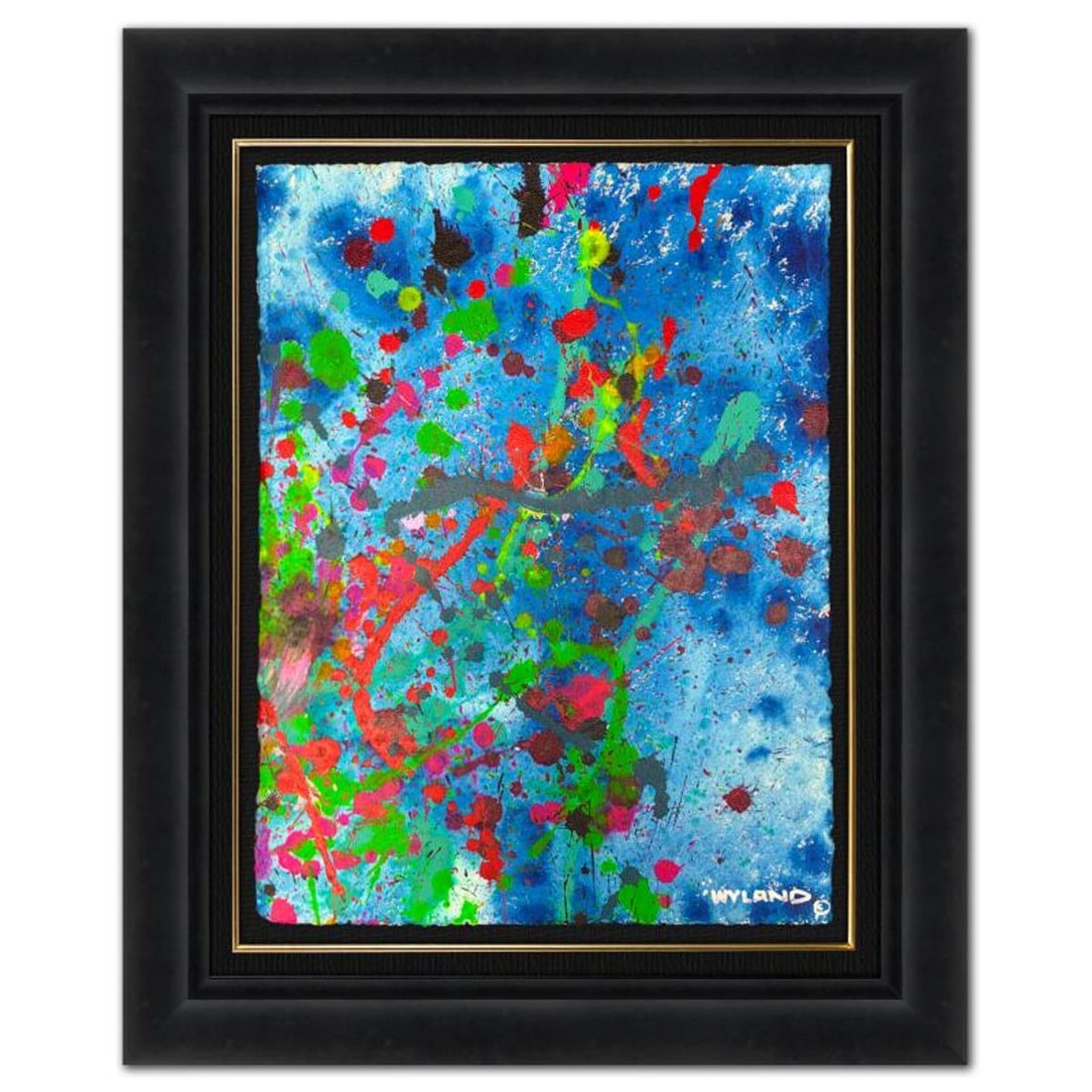Wyland, "Untitled Abstract" Framed Original Painting on Paper, Hand Signed with Letter of: This is an original watercolor painting on paper by Wyland, hand signed by the artist. This piece comes custom framed. Includes Letter of Authenticity. Measures approximately 38.5" x 31" x (framed), 3