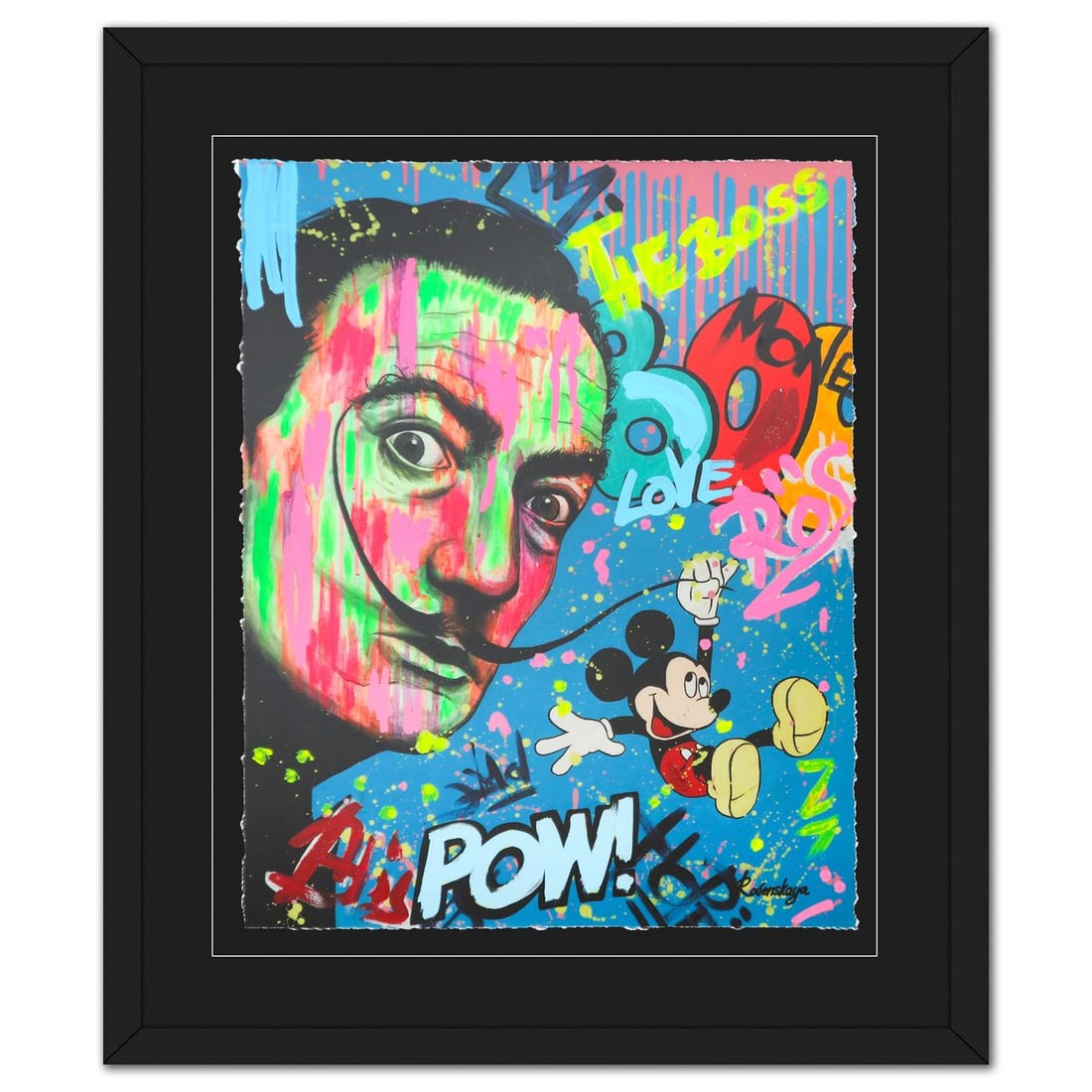 Nastya Rovenskaya- Original Mixed Media on Deckle Edge Paper "Playing His Mustache" (1 of 2)