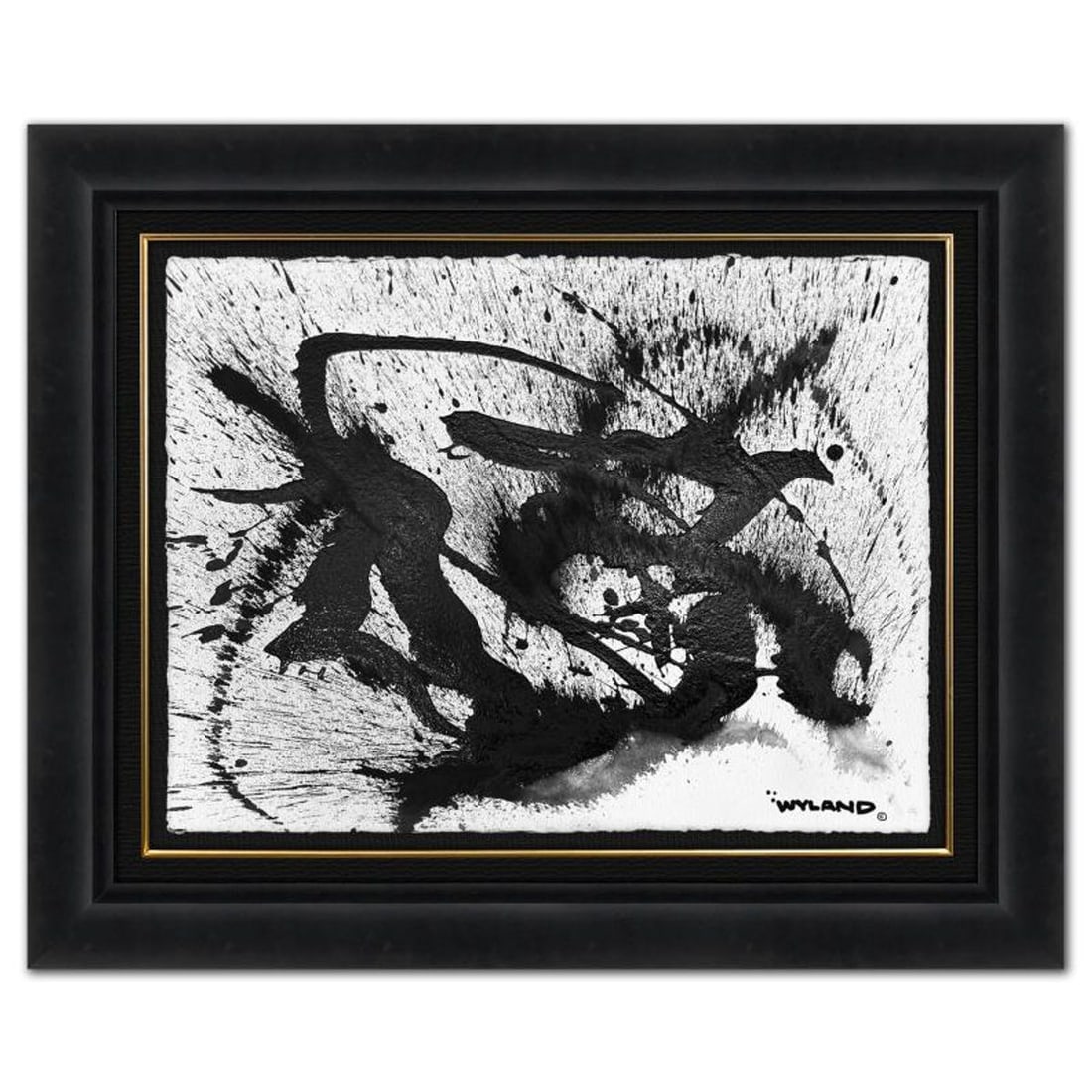 Wyland, "Untitled Abstract" Framed Original Painting on Paper, Hand Signed with Letter of: This is an original watercolor painting on paper by Wyland, hand signed by the artist. This piece comes custom framed. Includes Letter of Authenticity. Measures approximately 31" x 38.5" x (framed), 2