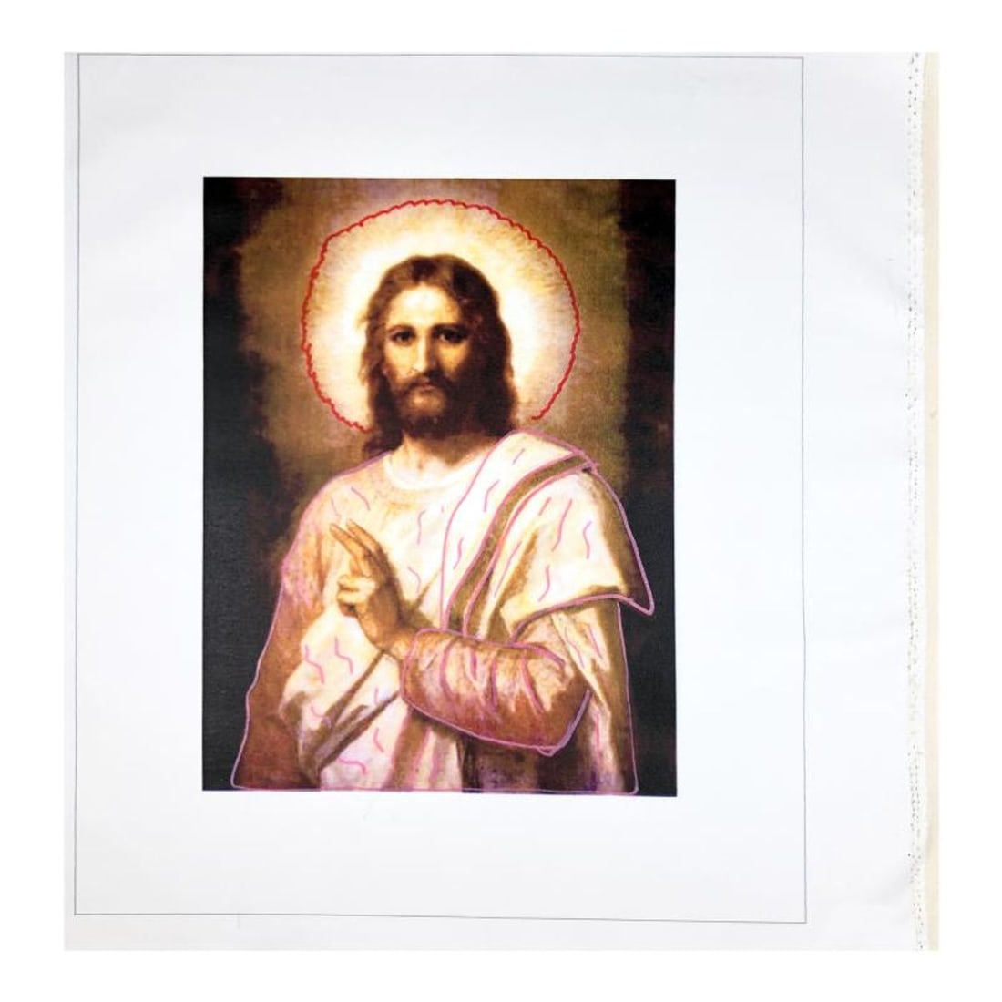 Steve Kaufman (1960-2010), "Jesus Peace (State 2)" Hand Signed and Numbered Limited Edition Hand (1 of 2)