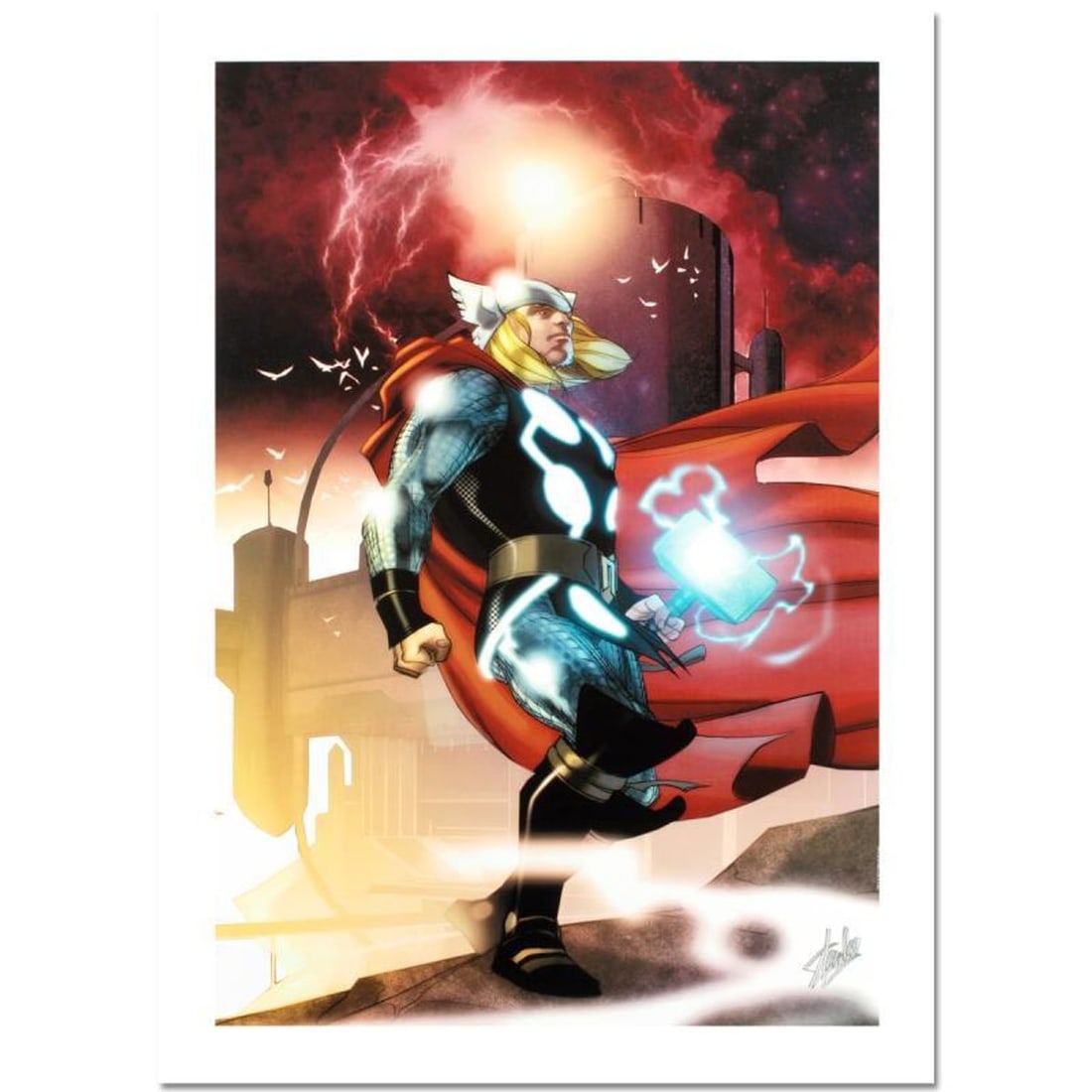 Stan Lee Signed, Marvel Comics "Thor #615" Limited Edition Canvas 6/99 with Certificate of: Thor #615 is a limited edition giclee on canvas with art by Joe Quesada. Officially licensed by Marvel, this piece is numbered 6/99 and hand signed by creative legend Stan Lee (1922-2018). The piece