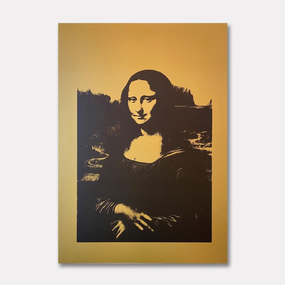 Andy Warhol- SIlkscreen on Museum Board "Mona Lisa #4": Artist: Andy Warhol. Medium: SIlkscreen on Museum Board. Title: Mona Lisa #4. Size: 35" x 25". Certificate of Authenticity: Is included. Additional: Published by Sunday B Morning. Limited edition of 2