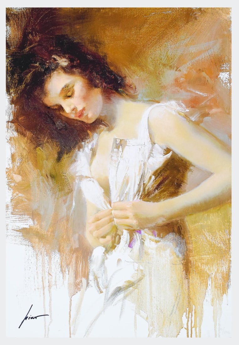 Pino (1939-2010)- Giclee on paper "White Camisole": Artist: Pino (1939-2010). Medium: Giclee on paper. Title: White Camisole. Size: 22" x 15". Reference#: 16359.