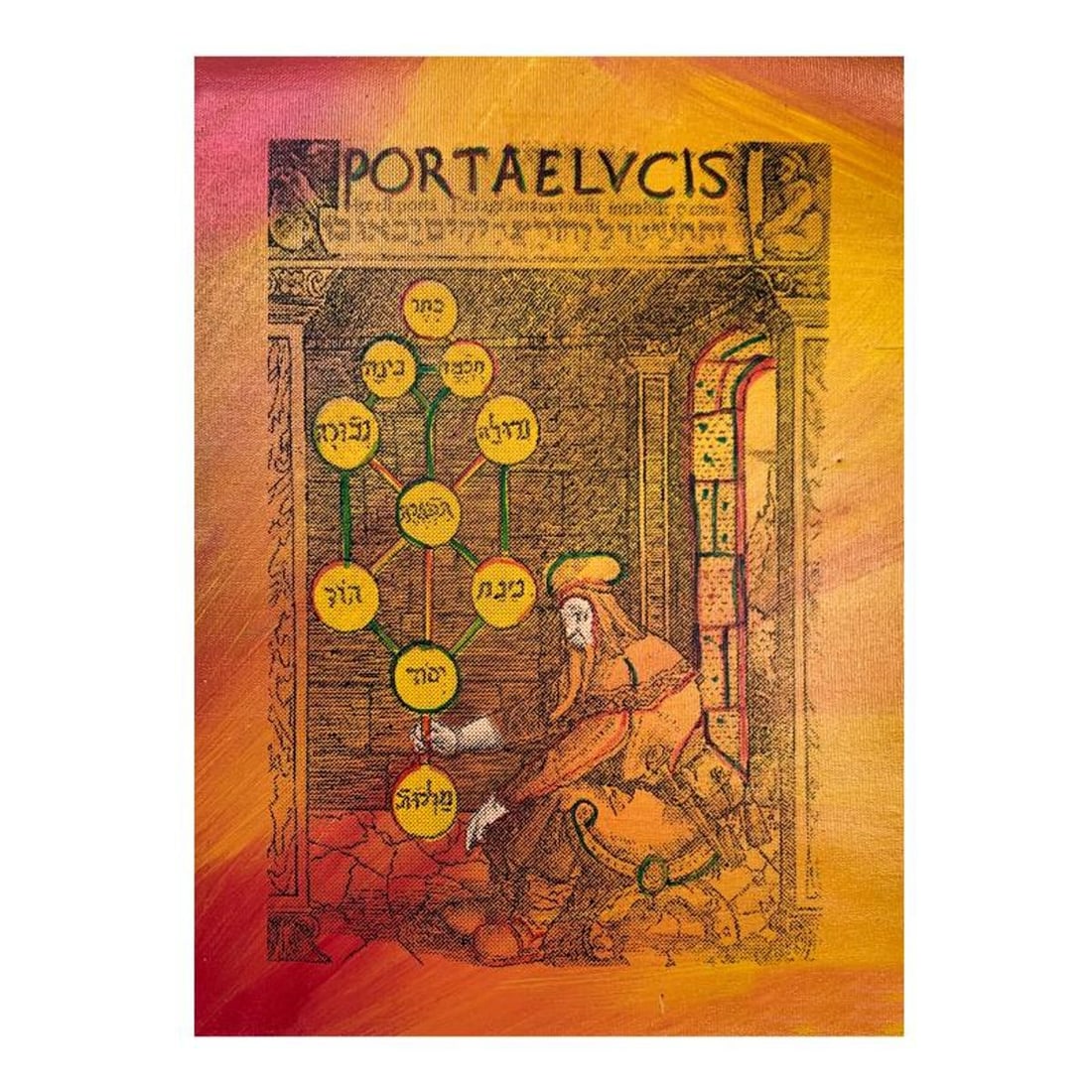 Steve Kaufman (1960-2010), "Kabbalah the Shinning Ones" Hand Signed and Numbered Limited Edition (1 of 2)
