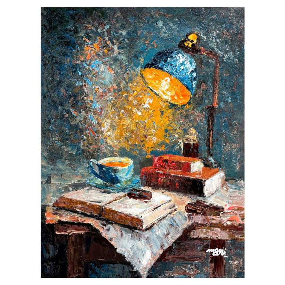 Mani, Hand Signed Original Acrylic Painting on Canvas with Letter of Authenticity.: This is an original acrylic painting on canvas by Mani, hand signed by the artist. Includes Letter of Authenticity. Measures approx. 32" x 24.5" (image).