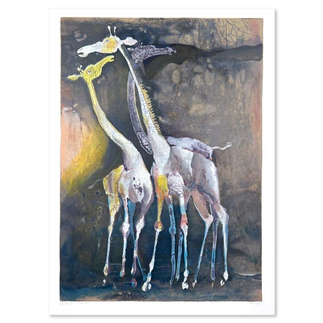 Edwin Salomon (1935-2014), "Giraffes" Limited Edition Serigraph, Hand Signed and Numbered; Letter of (1 of 1)