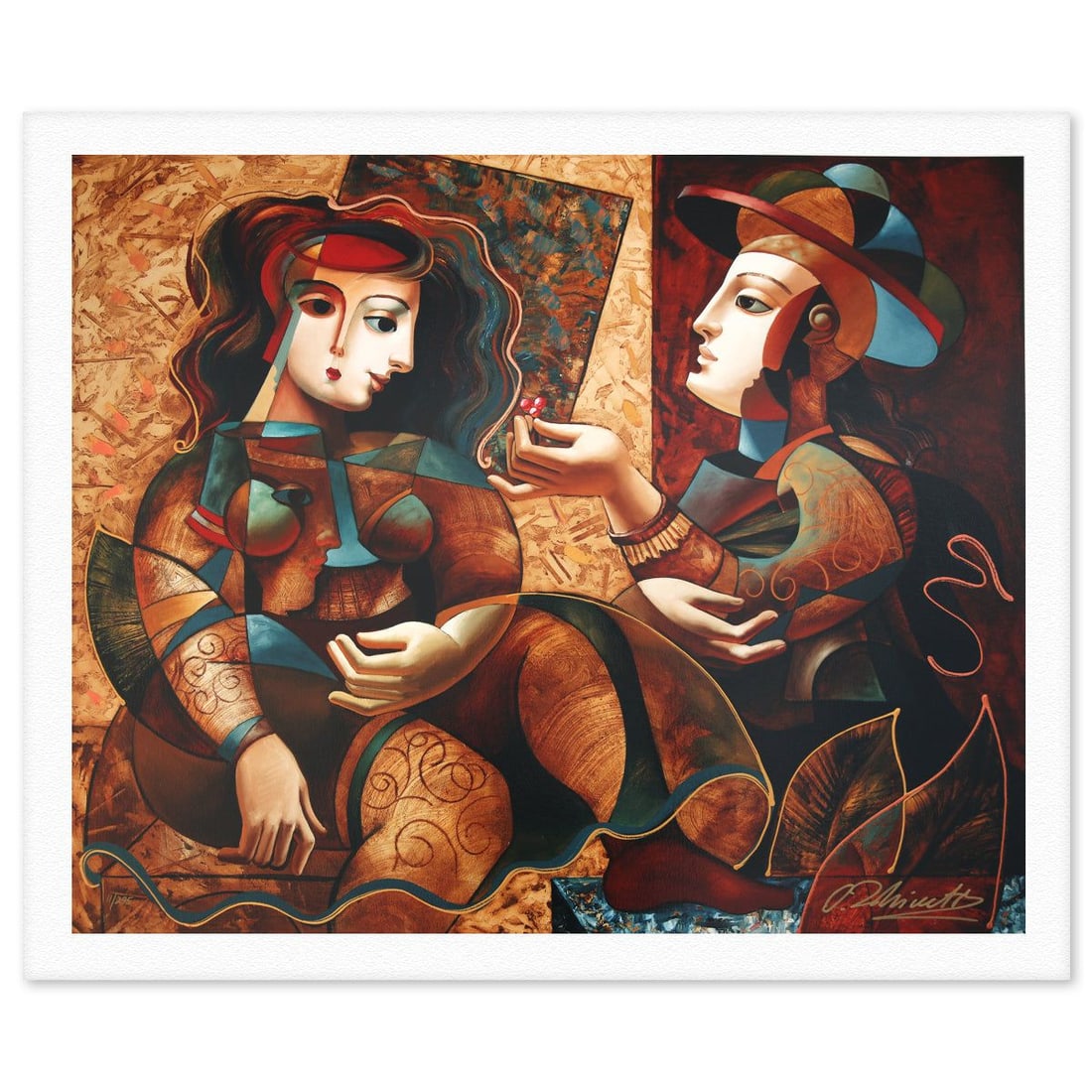 Oleg Zhivetin- Silkscreen "The Small Gift": Artist: Oleg Zhivetin. Medium: Silkscreen. Title: The Small Gift. Size: 34" x 40". Signature: Hand signed and numbered. Reference#: 74688.