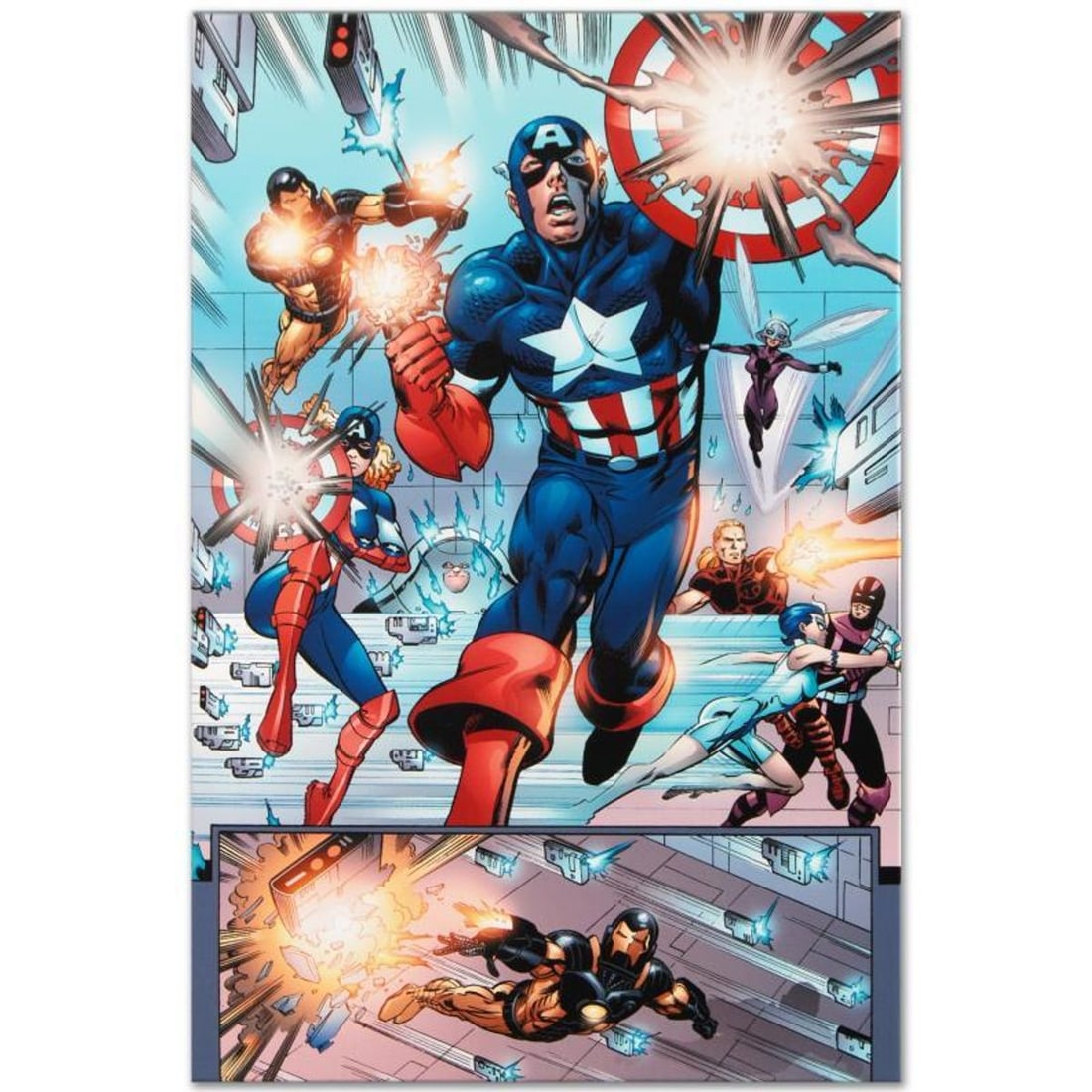Marvel Comics "Last Hero Standing #1" Numbered Limited Edition Giclee on Canvas by Patrick Olliffe: A piece of comic book history, this limited edition, from original art by Patrick Olliffe, depicts the classic character Captain America. Best known for his work on the Spider-Man and Spider-Girl fran
