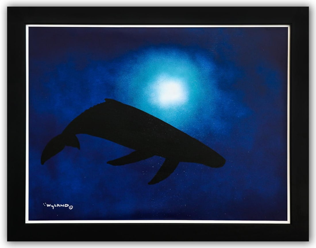 Wyland- Original Painting on Canvas "Deep Blue": Artist: Wyland. Medium: Original Painting on Canvas. Title: Deep Blue. Size: 30" x 40". Measures approx. 36" x 46" (framed). Signature: Hand Signed by the artist. Certificate of Authenticity: Is inclu