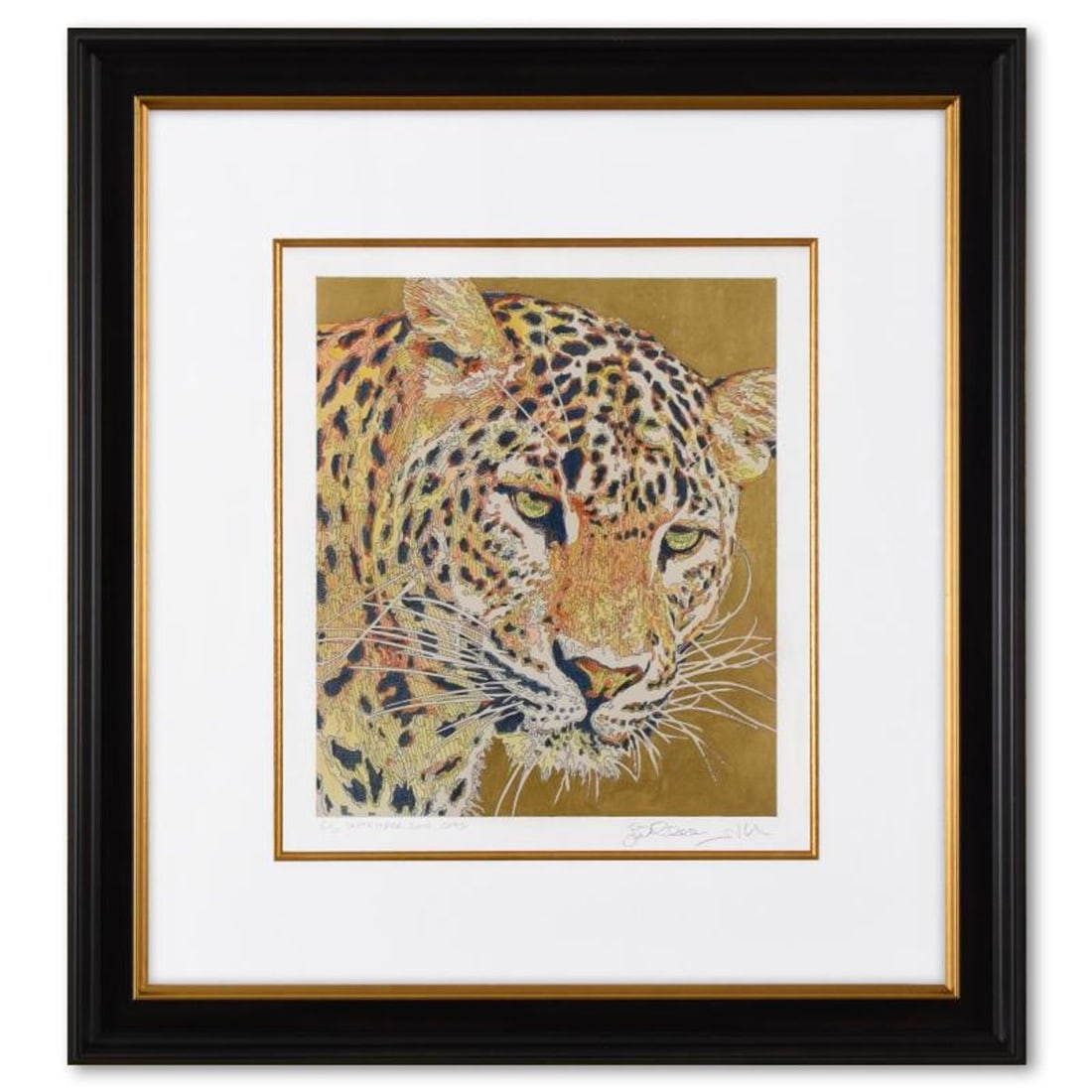 Guillaume Azoulay, "September Song" Framed Limited Edition Hand Colored Etching with Hand Laid Gold: September Song is a limited edition hand colored etching on paper by Guillaume Azoulay. This piece is dated (2013), numbered 6/30 and hand signed by the artist. This piece comes custom framed.