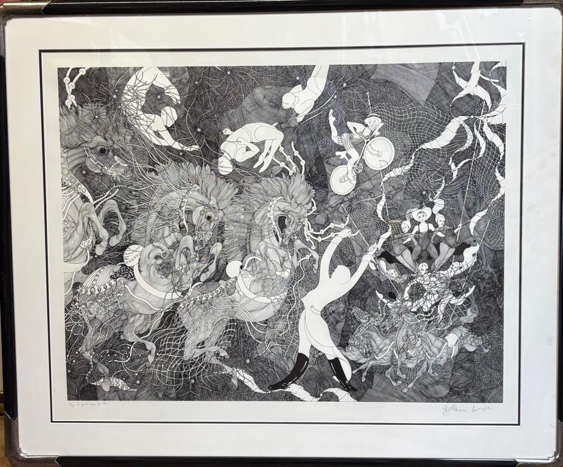 Guillaume Azoulay- Serigraph on paper: Artist: Guillaume Azoulay. Medium: Serigraph on paper. Measures approx. 28" x 38" (framed). Signature: Hand signed and numbered. Additional: Art in good condition. Frame shows signes of use sold as is